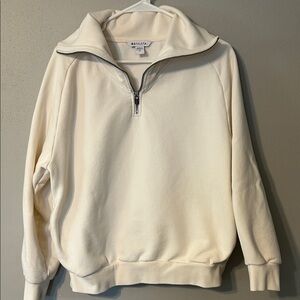 Athleta Cream Zip-Up Women's Sweater
